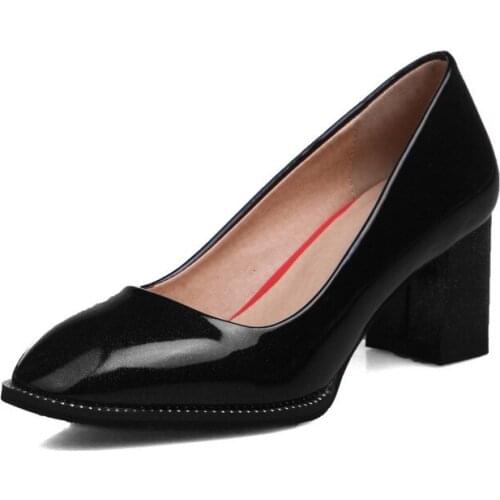 Age season new fashion high gradient shallow mouth with thick with square head 32 18327-44 yards single shoes wet