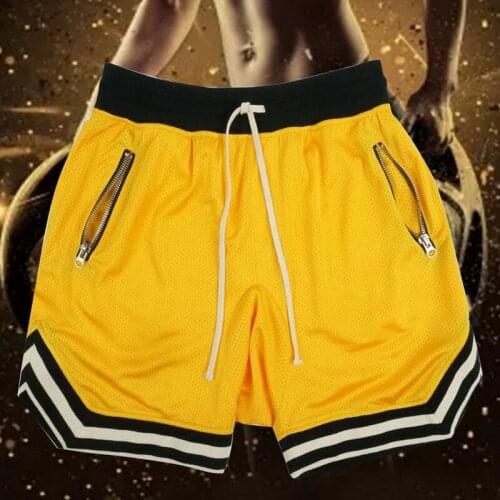 New Summer Shorts Men Fashion Striped Patchwork Sportwear Short Sweatpants Casual Zipper Pockets Drawstring Mens Shorts 2019