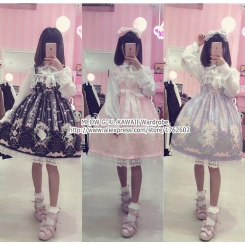 Super Cute Western Painting Theme Fairytale JSK Lolita Dress Suspender Fancy Dolly Dress Nice Lace Trim 3 Colors