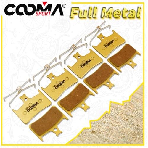Bicycle Disc Brake Pads for Hope Tech Evo E4 V4 Hydraulic Disc Brake. 4 Pairs, Gold Full Metal