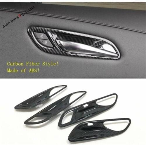 Yimaautotrims Inner Door Pull Handle Bowl Frame Cover Trim Fit For Cadillac XT4 2019 2020 2021 Carbon Fiber Look ABS Interior