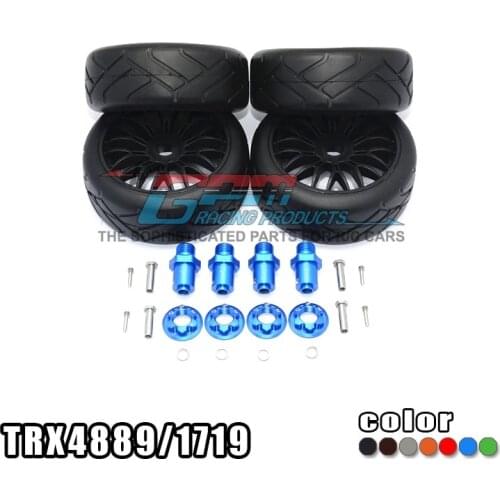 RC Car Parts 1/10 TRX4 Retrofit Upgrade Accessories 17x19 High Speed Flat Ground Hot Melt 4pcs Tires Tire Wheels Wheel Adapter