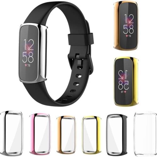 Protective Case For Fitbit Luxe Screen Protector Watch Cover For Fitbit Luxe Watch Band Bumper Plating TPU Durable Case Shell