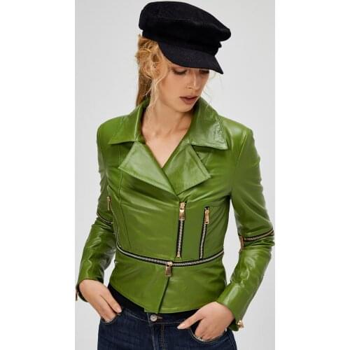 Green Womens Leather Jacket
