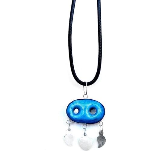 Pansies Series Women 'S-Turkey-Pansies Sequence-ATV Series-Blue Beaded Trendy Necklace-Blue Beaded-Silver Necklace