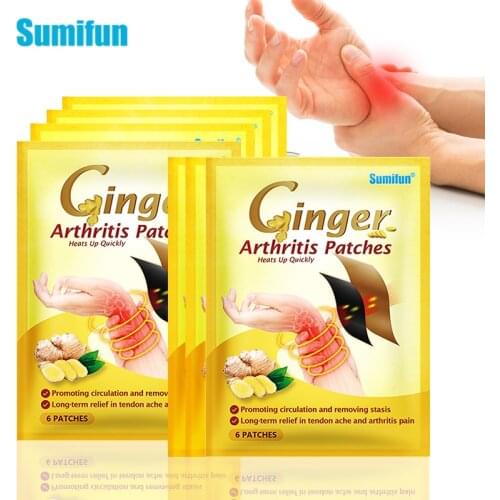 12pcs Sumifun Ginger Tenosynovitis Patch Arthritis Plaster Hand Wrist Thumb Finger Tendon Sheath Pain Therapy Orthopedics Patch