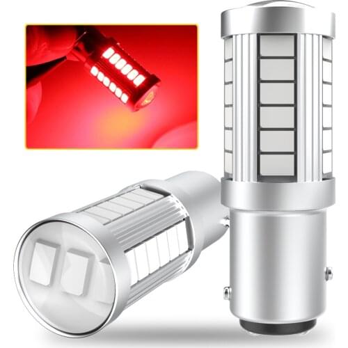 2x BAY15D 1157 T20 7443 LED Bulbs 1156 P21W BA15S LED 3156 3157 for Car Brake Reverse Light Turn Signal DRL Lamp 12V Red