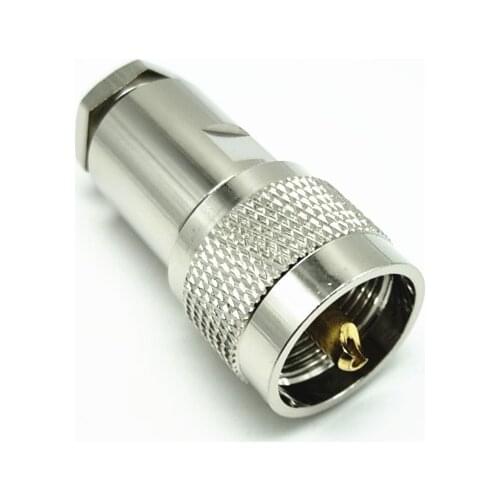 4pcs UHF PL259 Male plug Clamp RG58 RG142 LMR195 RG400 Cable Brass RF Coaxial Adapter Connectors