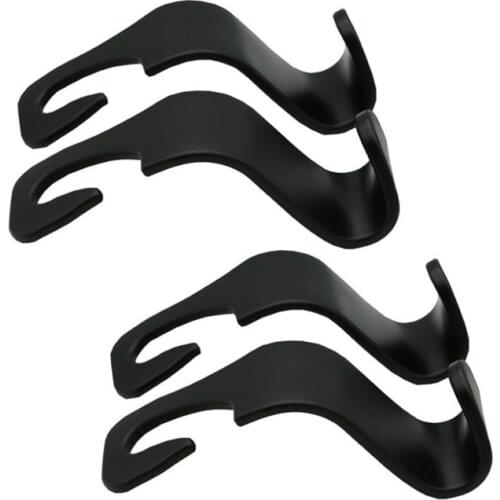 4 pcs Universal Car Headrest Back Seat Hook Seat Hanger Vehicle Organizer Storage Holder for Handbag Purse Bags Clothes Coats