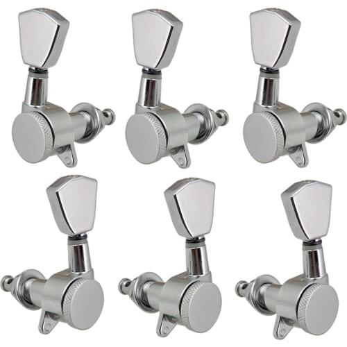 6pcs 3L & 3R Electric Guitar Tuners Machine Heads Tuning Pegs (Silver)