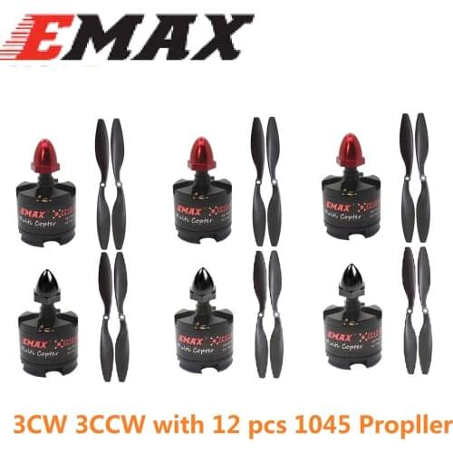 6pcs/lot EMAX Mt2213 935kv Brushless Motor 3CW 3CCW with 6 pairs 1045 Propller for DJI F450 F550 Quadcopter Hexcopter Copter