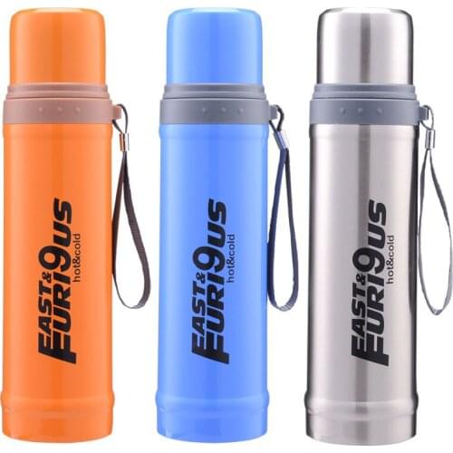 600/800ml Bullet Stainless Steel Insulation Cup Sport Thermos with Rope Vacuum Flask Portable Chilly Bottle