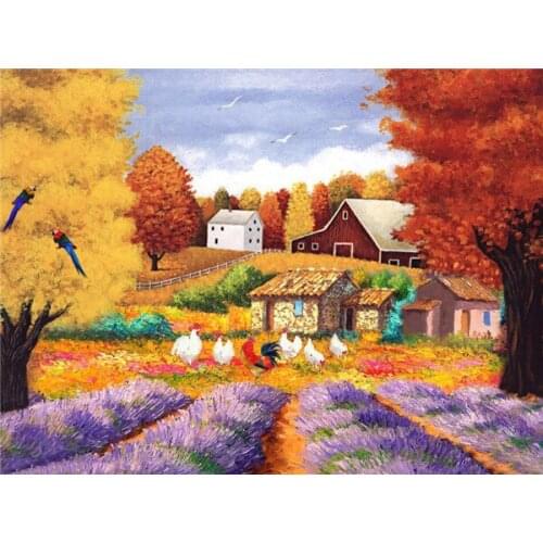 Diamond Painting Flower Field Landscape Square Diamond Round Diamond Decoration Customizable Wall Art Decoration Frameless Style
