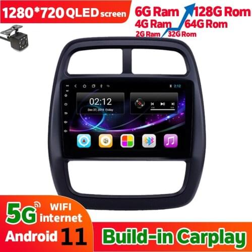 6GB Ram 128GB Rom Car Radio Navigation GPS For Renault Kwid 2015 2016 2017 2018 Android 11 Stereo Carplay Head Unit Autoradio