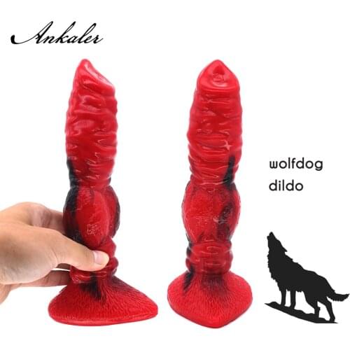 Color Silicone Animal Dildo Realistic Wolf Fake Penis Toys Adult Toys Fantasy Dildo Holder Masturbation Sex Toys For Women