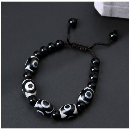 Fengshui Protection pierre naturelle Tibet perles trois yeux dzi amulette Bracelet de haute qualité livraison gratuite