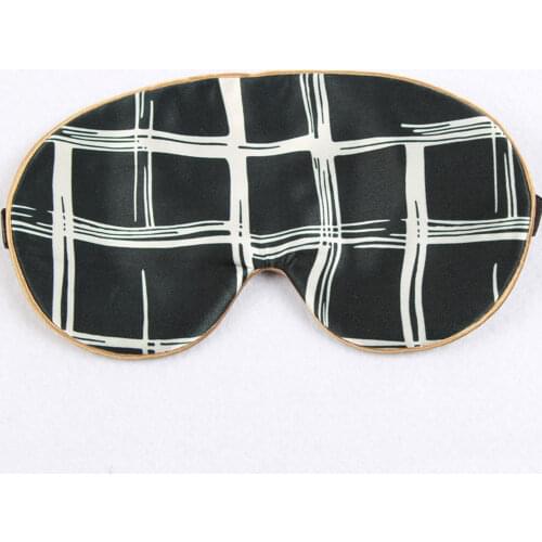 Geometric Square Sleeping Mask Creative Mulberry Silk Eye Soft Blindfold Headband Eyepatch Night Mask Eyeshade For Gift Box