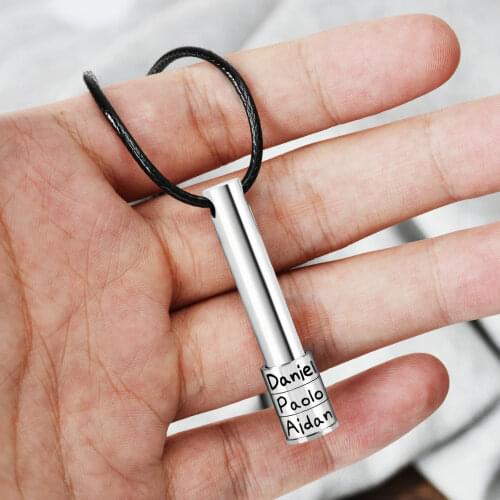 MYDIY Personalized Mens Necklaces Stainless Steel Custom Beads Multiple names Pendant Necklaces for Men Women with Family Names