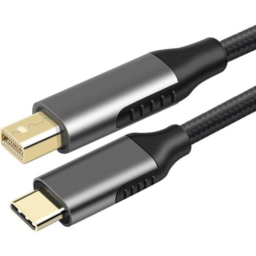 1.8M USB Type C 3.1 to Mini DisplayPort Cable DP 4K 60HZ Display Port Adapter Compatible for Thunderbolt 3 For Macbook