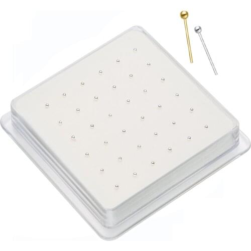 Lot Of 36Pcs 925 Sterling Silver Nose Pin Nose Piercing Rings Tiny Mini Cute Ball Shape Body Jewelry Percing Nariz Aros Plata