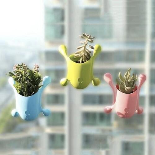 Wall Vase Stickers Magic Creative Small Flower Pot Green Radish Flower Pot Tableware Storage Toothbrush Toothpaste Bathroom Stor