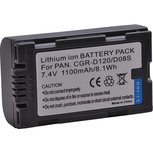 AsperX 1100mAh 1pcs CGR-D120 CGR-D08S CGR D120 CGRD120 Battery For Panasonic CGA-D54 AG-DVC15 NVDA1B PV-DV402 Battery