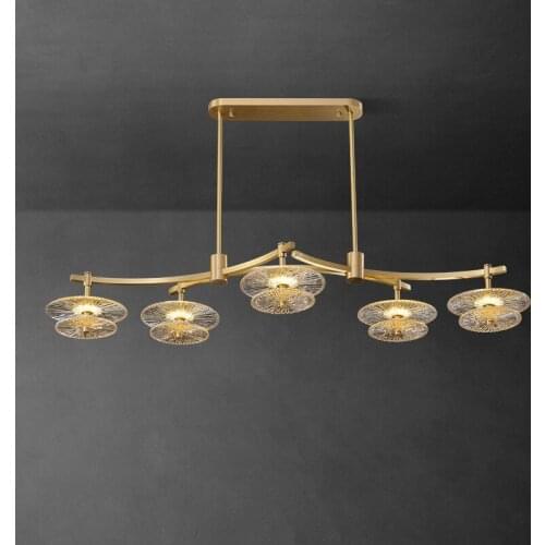 Copper light luxury restaurant chandelier postmodern creative designer living room island bar table branch chandelier