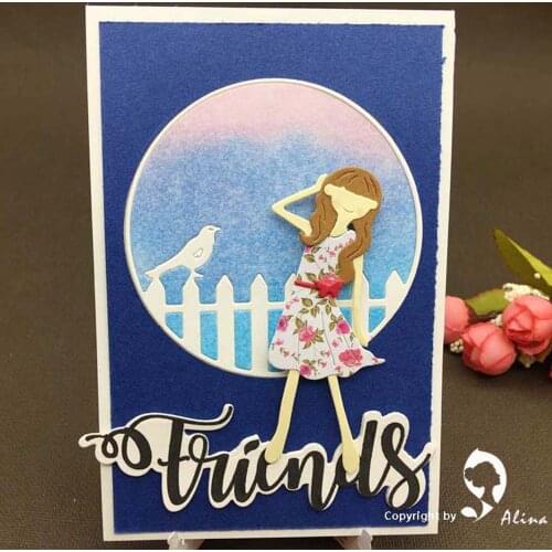 AlinaCraft METAL CUTTING DIES cut die collage smile girl lady butterfly Scrapbooking paper craft card album punch stencil cutter