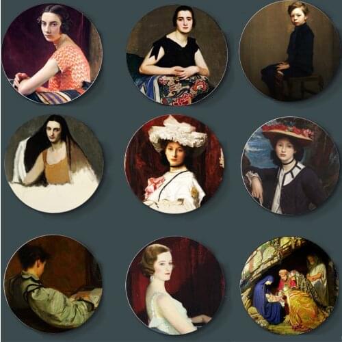 Wall Decoration Colorful Art Plate Living Room Kitchen Wall Plate High-End George Spencer Watson Painting Art Decortive Plate