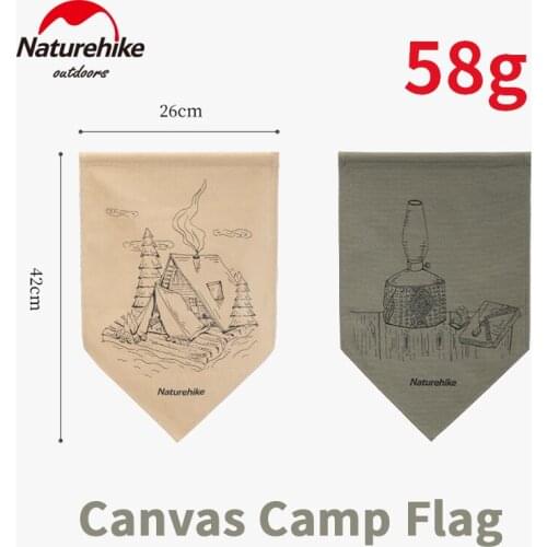 Naturehike Vintage Camp Canvas Flag Original Pattern Triangular/Shield Hang Up Flag Party Wedding Atmosphere Decorative Flag