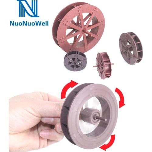 NuoNuoWell Dia.5-14CM Plastic Wheel Water/Wind Drive Running Wheel Aquarium Ornaments Pond Rockery Accessories 2PC