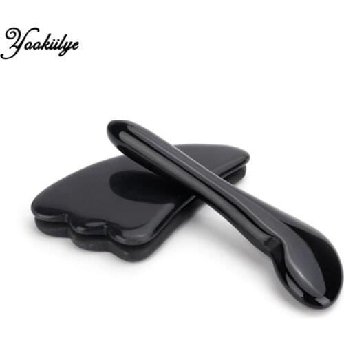 Obsidian Natural Jade Stone Guasha Massage Scraping Board Acupoints Plate SPA Therapy for Face Eyes Leg Body Health Care Tools