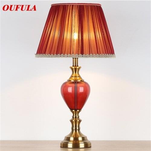 OUFULA Ceramic Table Lamps Desk Luxury Modern Contemporary Fabric for Foyer Living Room Office Creative Bed Room Hotel