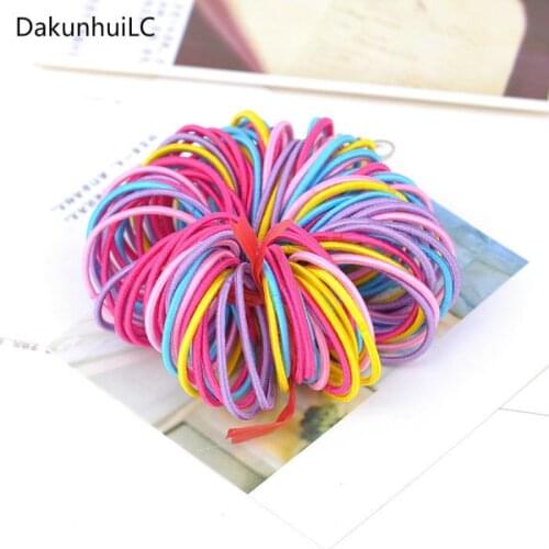 2019 Hot Sale New 10pcs/lot Hair Bands Ponytail Holder Rubber Bands Hair Elastic Accessories Girls Women Multicolor Tie Gum