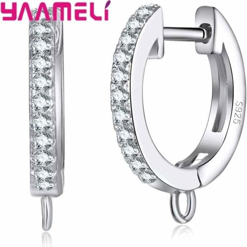 925 Sterling Silver Hoop Earrings Cubic Zircon Earring Loop Ear Accessories For Women Jewelry Generous Annulus Design