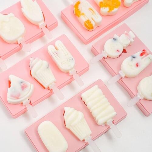 Silicone Ice Cream Molds 2/3 Cell Ice Cube Tray Food Safe Popsicle Maker DIY Homemade Freezer Ice Lolly Mould Ice Cream Tools