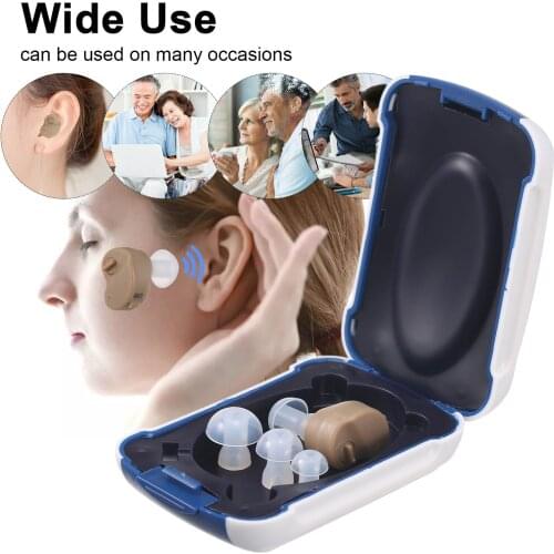 Hearing aids Silica Gel ABS Sound Amplifier Portable Battery Powered Hearing Aid Ear With Storage Case For Adults & Seniors