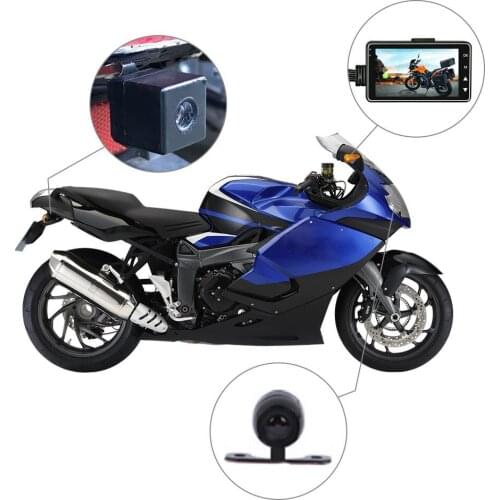 3.0Inch Screen Motorcycle Driving Recorder Locomotive Cycling Camera Separated Waterproof Dual Lens Camcorder