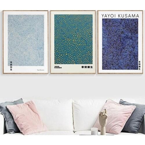 Yayoi Kusama Artwork Exhibition Canvas Painting Poster Print Wall Art Picture Light Infinity Dots Living Room Home Decor Cuadros