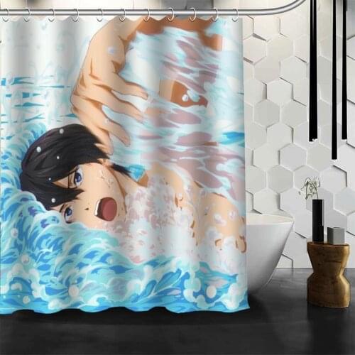 Custom Nanase Haruka Shower Curtain 12 Hooks For The Bathroom High Quality Polyester Fabric Bath Curtain 3D Printing