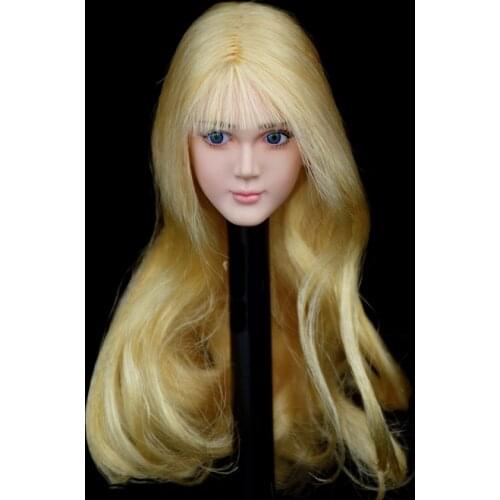 1/6 WONDERY Eye-moving Female Head Sculpture WLS005A White skin color for 12 inch action figure