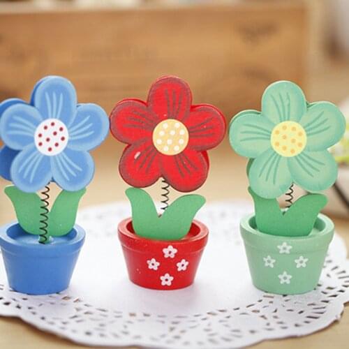 1pcs Wooden Cartoon Card Stock Notes Folder Photo Clip Card Message Clip Office Supplies study Desk information photo clip