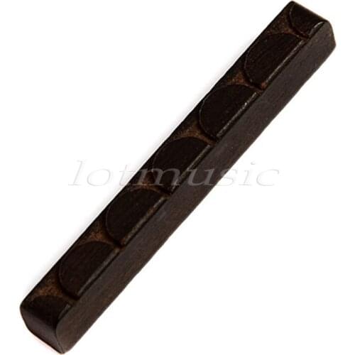 1Pcs Ebony Wood Classical Guitar Nut 6 String Slotted 52mm*6mm*9mm