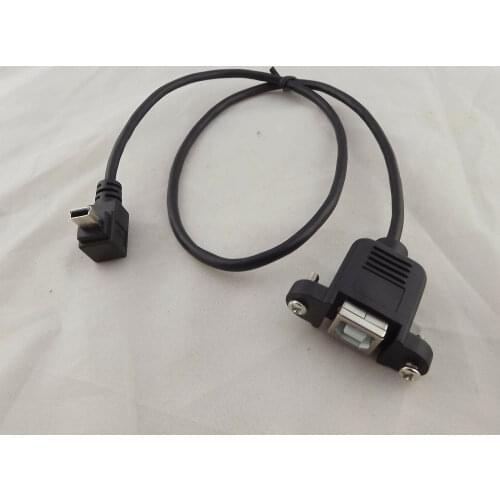 1pcs USB 2.0 B Female To Mini 5 Pin Male Up Angle Panel Mount Printer Extension Cable 50cm