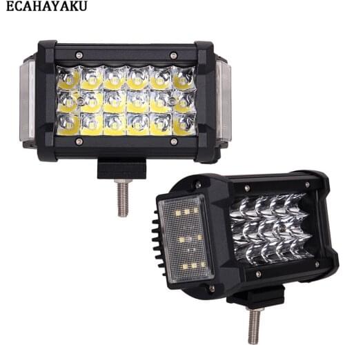 2pcs ECAHAYAKU 5 inch Car LED Light Bar with Side Shooter 6000K White Waterproof for Off-road SUV Trucks ATV Motorcycle 12V