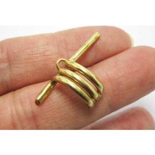 Brass earrings pendant 28.7x15.9x8.1mm Half round Brass thick wire earrings charm findings R873