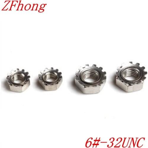500pcs 6#-32 UNC Stainless Steel A2 Keps nut Multi tooth K-type gear toothed lock nut, Inch Thread, SUS 304 K nut