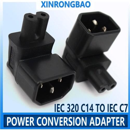 IEC 320 C14 to IEC C7 right angle power adapter IEC male to 8 type female angle Computer server power conversion adapte 10A 250V