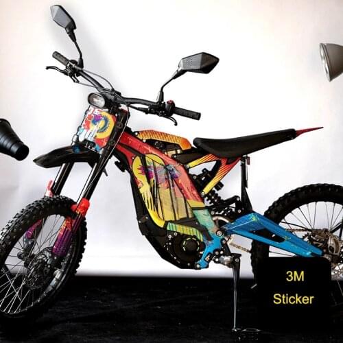 For SUR-RON Light Bee & Light Bee X Off-Road Motorcycle Accessories 3MM Full Set Body Sticker Decals Chinese Dragon Blue