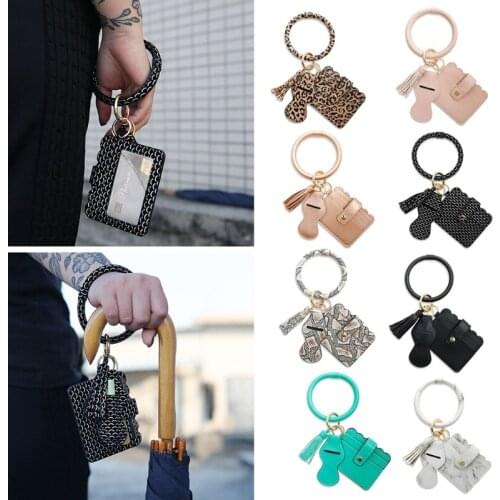 Keychain Wrist Crystal Key Rings Holder Alloy Gold Color Key Chain for Woman Man Kids Lipstick Package Pu Card Package I D7YA